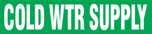 Accuform RTA114SM Roll Tape Pipe Marker: Cold Wtr Supply, Roll Size 1" x 54-ft