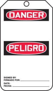 Accuform SBMDT260PTP 14" x 10" Spanish Bilingual Tags, RP-Plastic