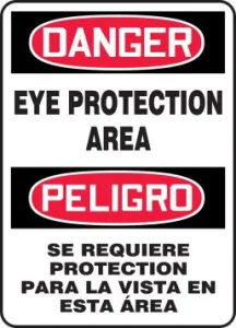 Accuform SBMPPE122VS 14" x 10" Spanish Bilingual Safety Sign, Adhesive Vinyl