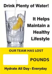 Accuform SCC750 28" x 20" Digi-Day Magnetic Faces: Splash It Down Daily - Add Lemon To Your Water For A Zesty Twist - Our Team Has Lost _ Pounds, Magnetic Face Only