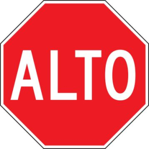 Accuform SHFRR038RA 24" x 24" Stop Sign - Spanish, Message: ALTO / STOP, Engineer-Grade Prismatic