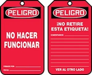 Accuform SHMDT250CTP OSHA Danger Safety Tag: Do Not Operate