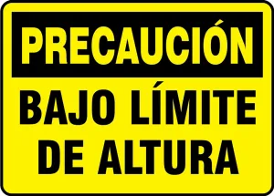 Accuform SHMECR606XT 10" x 14" OSHA Caution Safety Sign: Low Overhead Clearance