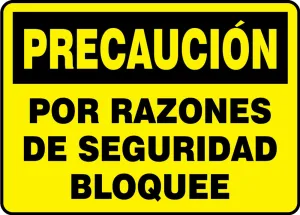 Accuform SHMLKT615XT 10" x 14" OSHA Caution Lockout/Tagout Sign: Lock Out for Safety