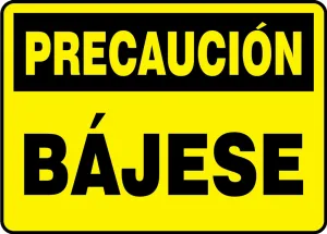 Accuform SHMSTF648VS 10" x 14" OSHA Caution Safety Sign: Step Down