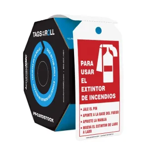 Accuform SHTAR732 Safety Tags By-The-Roll: Fire Extinguisher Inspection Record