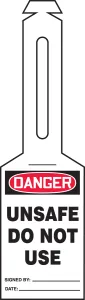 Accuform TAL310 Loop 'n Strap OSHA Danger Safety Tag: Unsafe Do Not Use