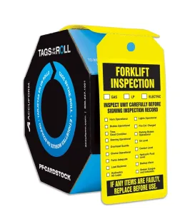 Accuform TAR704 Safety Tags By-The-Roll: Forklift Inspection