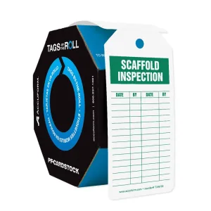Accuform TAR725 Tags By-The-Roll: Scaffold Inspection