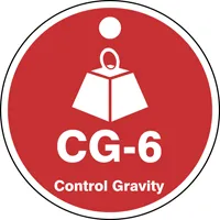 Accuform TDK106VPE Energy Source ShapeID Tag: CG-_ Control Gravity