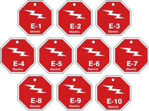 Accuform TDK320XVR Energy Source ShapeID Tags: E-_ Electric Series Package