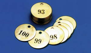 Accuform TDN107 Numbered Brass ID Tags