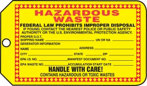 Accuform THS325CTP Safety Tag: Hazardous Waste - Handle With Care