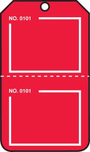 Accuform TPP223PTM Safety Tag: Blank Numbered Tags - Perforated