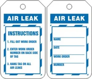 Accuform TRS253CTP Inspection Status Safety Tag: Air Leak