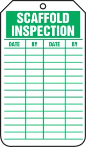 Accuform TRS317CTP Equipment Status Safety Tag: Scaffold Inspection