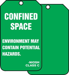 Accuform TSS824CTM Confined Space Status Safety Tag: Confined Space- Environment May Contain Potential Hazards