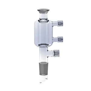 Ace Glass 6603-04 Short Path Distillation Condenser, 150 mm Long, 35/25 Bottom, 34/45 Top, #11 Ace-Thred Inlet/Outlet, #15 Ace-Thred Vacuum Monitor