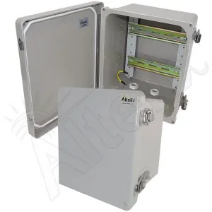 Altelix NF100806-DIN NF Series 10x8x6 Industrial DIN Rail Enclosure Fiberglass NEMA 4X IP66