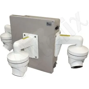 Altelix NF141206E1-C3 NF Series NEMA 4X Fiberglass Weatherproof Camera Security Cabinet with Three HIKVISION DS-1273ZJ-140 Camera Mounts