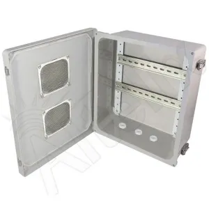 Altelix NF141206V-DIN NF Series 14x12x6 Vented Industrial DIN Rail Fiberglass Enclosure