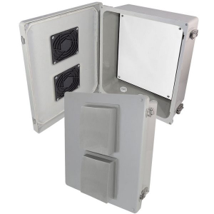 Altelix NF141206VM NF Series 14x12x6 Vented Fiberglass Outdoor RF Transparent WiFi NEMA Enclosure with No-Drill PVC Equipment Mounting Plate