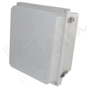 Altelix NF141208-DIN-0 14x12x8 Industrial DIN Rail Enclosure Fiberglass NEMA 4X IP66 w/o Pre-Drilled Cable Gland Holes (Cable Glands not Installed)