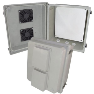 Altelix NF141208VM NF Series 14x12x8 Vented Fiberglass Outdoor RF Transparent WiFi NEMA Enclosure with No-Drill PVC Equipment Mounting Plate