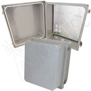 Altelix NF141210HA1 NF Series 14x12x10 Fiberglass Weatherproof Heated NEMA Enclosure with 200W Heater & 120 VAC Outlets