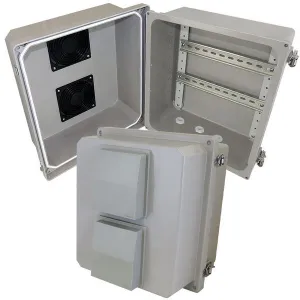 Altelix NF141210V-DIN NF Series 14x12x10 Vented Industrial DIN Rail Fiberglass Enclosure