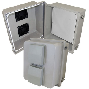Altelix NF141210VP NF Series 14x12x10 Fiberglass Vented Weatherproof NEMA Enclosure with Blank Aluminum Mounting Plate