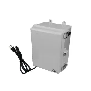 Altelix NP120907A1C-DIN 12x9x7 Polycarbonate + ABS NEMA 4X DIN Rail Enclosure with 120 VAC Outlets & Power Cord