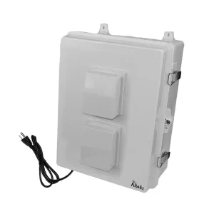 Altelix NP171407VPFA1R4C 17x14x7 Polycarbonate + ABS Vented Enclosure with Aluminum Mounting Plate Cooling Fan & 4 120 VAC Outlets & Power Cord