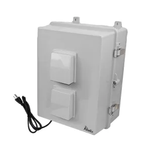 Altelix NP171409VFA1C-DIN 17x14x9 Polycarbonate + ABS Vented DIN Rail Enclosure with Cooling Fan 120 VAC Outlets & Power Cord