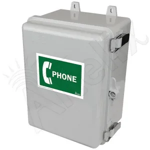 Altelix TBP12-2 12x9x7 IP66 NEMA 4X Outdoor Weatherproof Phone Call Box with Phone Label