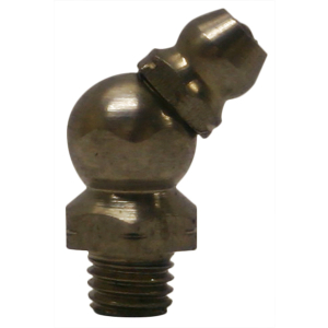 American Lube 777-142845 1/4"-28 Taper Stainless Steel Grease Fitting, 45 Degree, Length 0.88"