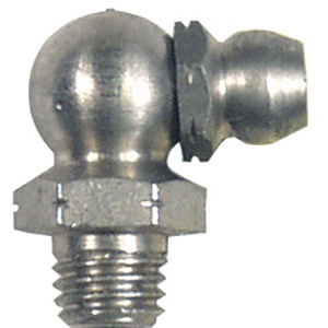 American Lube 777-142890 1/4"-28 Taper Stainless Steel Grease Fitting, 90 Degree, Length 0.69"