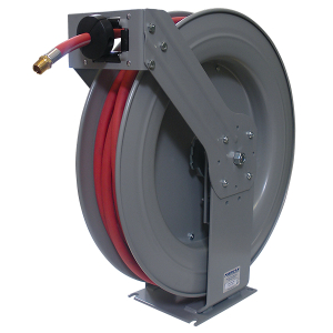 American Lube TIM-3108-75P Platinum Series 1/2" x 75' Premium Double-Arm Air/Water/WWS Reel with Rubber Hose