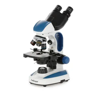 AmScope B110C B110 Series Binocular Compound Microscope 40X-1000X Magnifiaction dual LED, Ergonomic, Lab With 3D Two-Layer Mechanical Stage