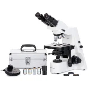 AmScope B690-PCT-5MBI B690 Series Infinity-Corrected Phase-Contrast Kohler Binocular Compound Microscope 40X-1000X w/ 20W Halogen, Turret Condenser, 3D Mechanical Stage and 5.3MP USB 2.0 C-mount Camera