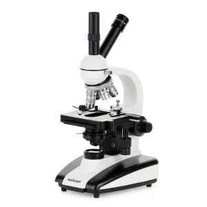 AmScope D130-3M D130 Series Dual-View Monocular Compound Microscope 40X-1000X Magnification w/ 20W Halogen Light, Mechanical Stage and 3MP USB 2.0 C-mount Camera