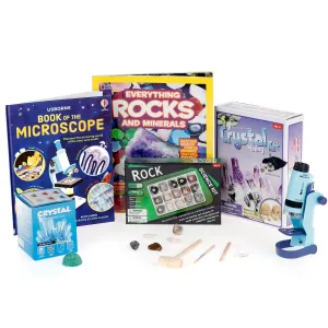 AmScope KVB-GEM-612-DIS Kid's Natural Gemstone Discoverer Series Set 60X-120X Portable LED Handheld Microscope, Natural Gemstone Activity Set and more