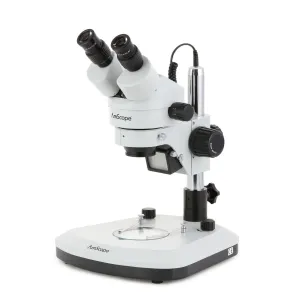 AmScope SM-1B-PL-5M3 SM-1 Series Zoom Binocular Stereo Microscope 7X-45X Magnification w/ 5MP USB 3.0 C-mount Camera on Pillar Stand