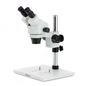 AmScope SM-1B Binocular Zoom Stereo Microscope 7X-45X Magnification on Pillar-stand w/ Large Base