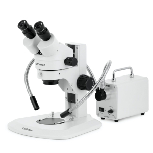 AmScope SM-1BRZZ-30WY-14M SM-1 Series Super Widefield Zoom Binocular Stereo Microscope 3.5X-180X w/ 30W LED Double Gooseneck Fiber Optic Lights and 14MP USB 2.0 C-mount Camera on Track Stand