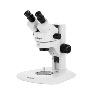 AmScope SM-1BRZ-64S-14M3 SM-1 Series Super Widefield Zoom Binocular Stereo Microscope 3.5X-90X w/ 64 LED Compact Ring Light and 14MP USB 3.0 C-mount Camera on Track Stand