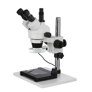 AmScope SM-1TY-FRL-GT SM-1 Series Industrial Inspection Trinocular Stereo Microscope 7X-90X Magnification with 8W Fluorescent Ring Light