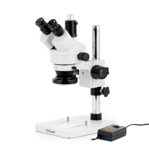AmScope SM-1TS-144A-18M3 SM-1 Series Zoom Trinocular Stereo Microscope 7X-45X Magnification w/ Multi-Zone 144 LED and 18MP USB 3.0 C-mount Camera on Pillar Stand