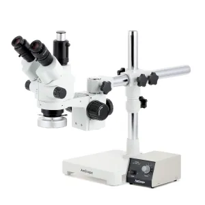 AmScope SM-3NTP-80M SM-3 Series Simul-Focal Lockable Zoom Trinocular Stereo Microscope 7X-45X Magnification with 80 LED Ring Light