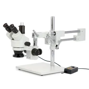 AmScope SM-4TZ-144A-HD22 SM-4 Series Zoom Trinocular Stereo Microscope 3.5X-90X Magnification with Multi-Zone 144 LED and 2MP HDMI CMOS